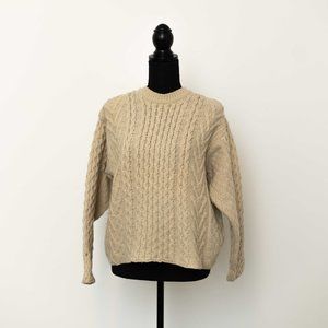Vintage 1980's EMS Eastern Mountain Sports Cableknit Wool Sweater